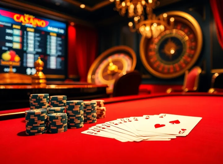Experience the excitement of gambling at 88i nhà cái with a luxury casino setting featuring poker and roulette.