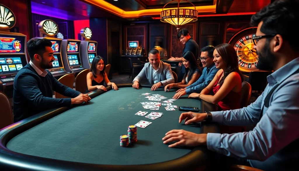 Experience the thrill of poker at HITCLUB with vibrant casino tables and dynamic gameplay.