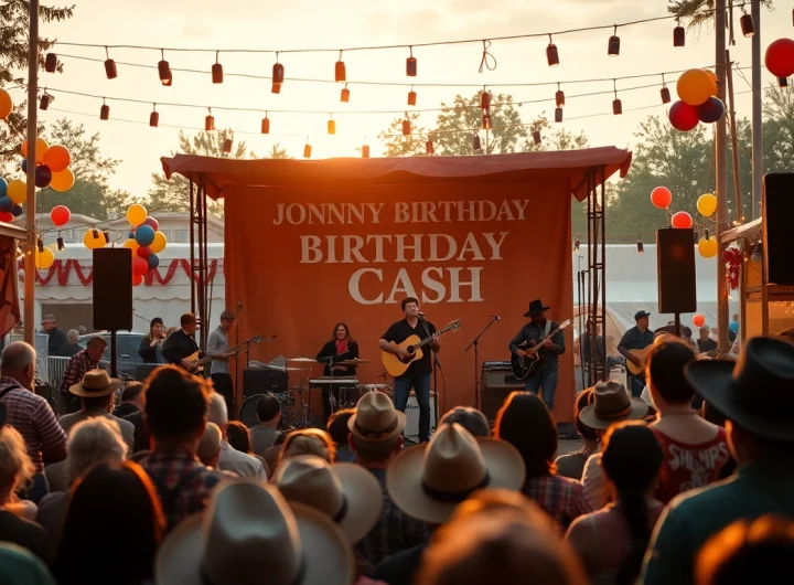Experience the vibrant Johnny Cash birthday celebration at johnnycashbirthday.com with live music, community joy, and festive decor.