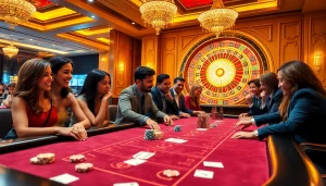 Experience the thrill of Win55 as players engage in an upscale casino atmosphere.