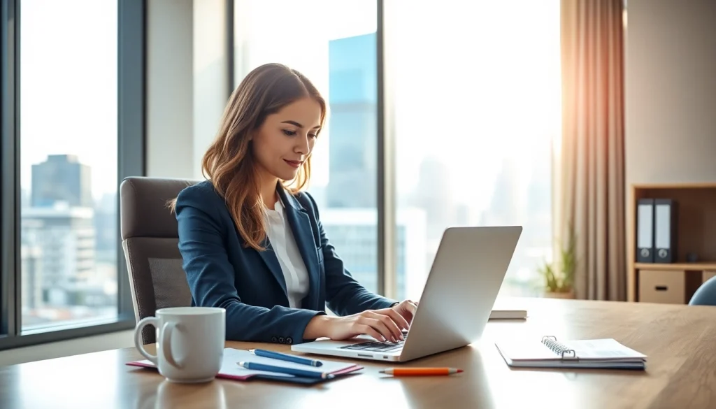 Applicant reviewing the eta application uk process with focus and determination in a modern office.