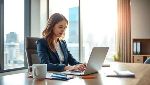Applicant reviewing the eta application uk process with focus and determination in a modern office.