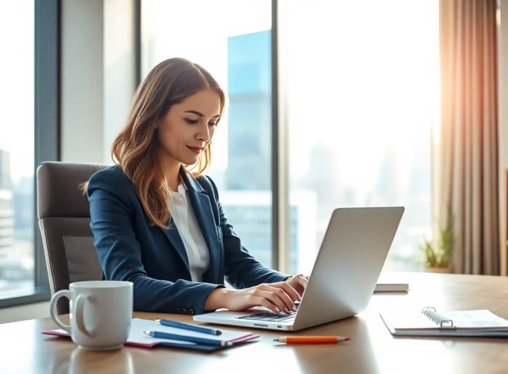 Applicant reviewing the eta application uk process with focus and determination in a modern office.
