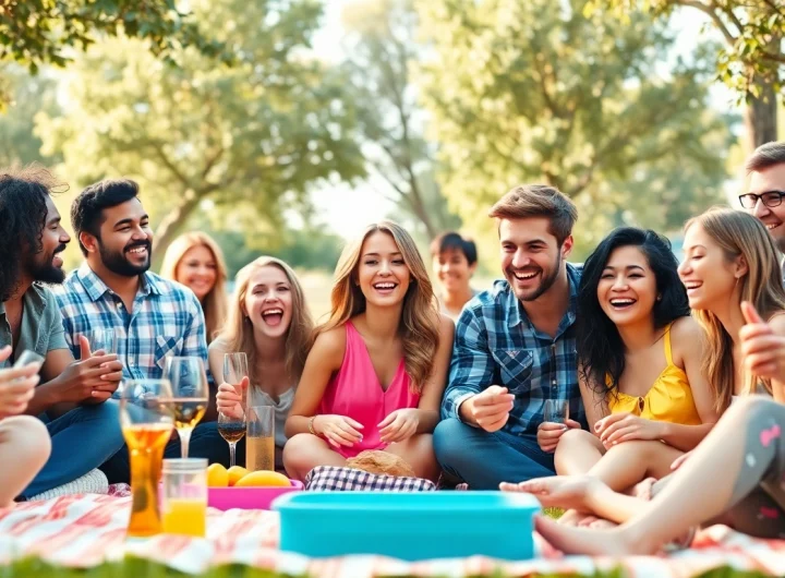Join diverse singles and couples enjoying fun outdoor activities with OKFUN.