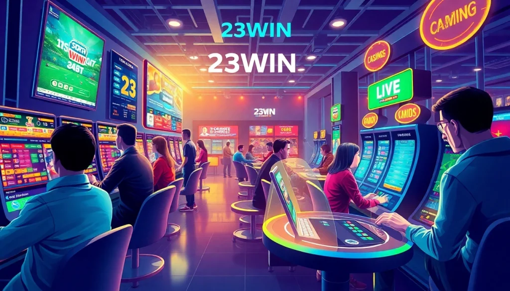 Engaging players at 23WIN's modern gaming tables, showcasing the excitement of online casino games.