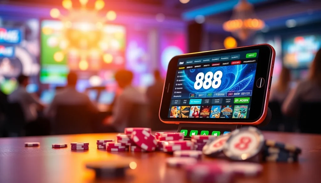 Explore the engaging interface of 888b.bet showcasing dynamic sports betting and casino games.