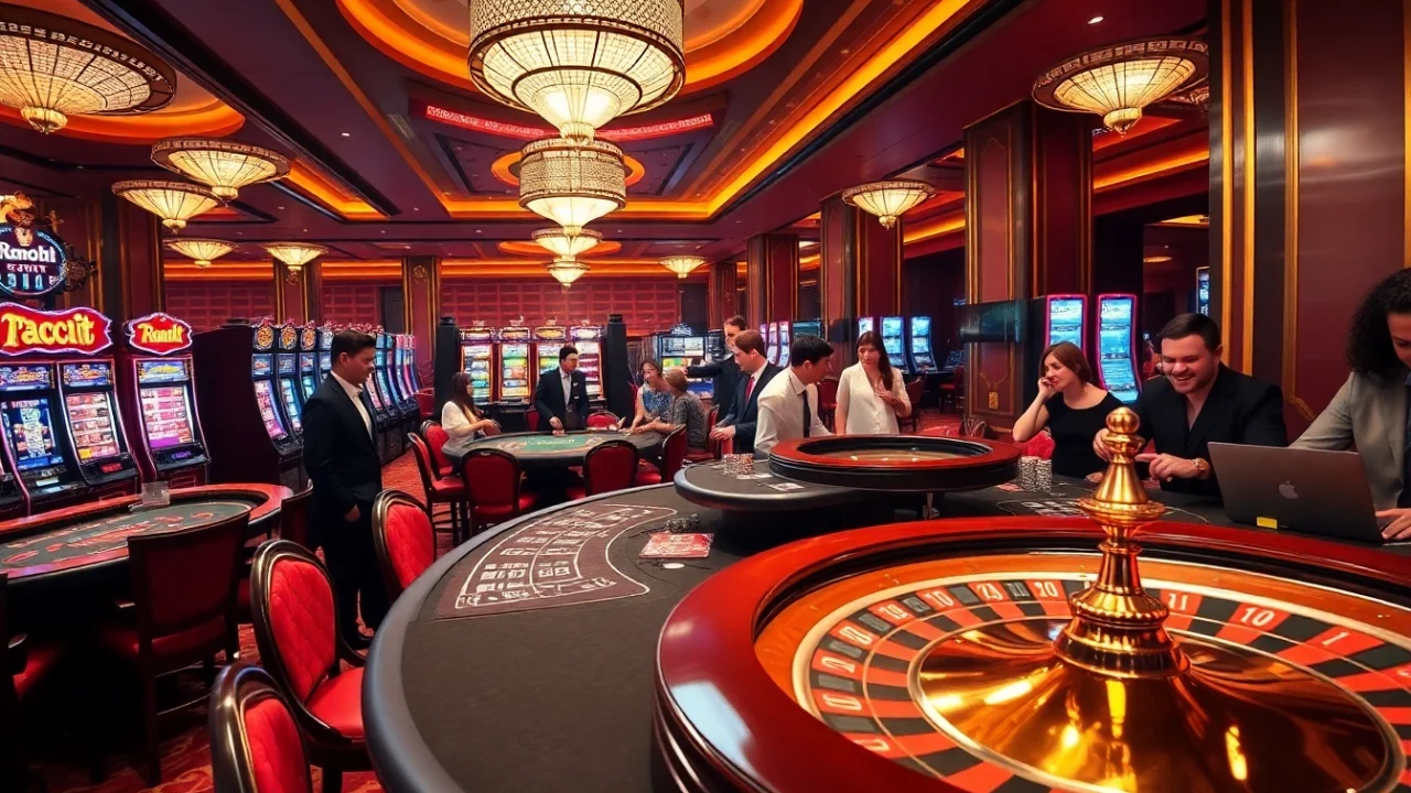 Engaging scene at https://ph33.info showcasing thrilling casino tables and vibrant slot machines.