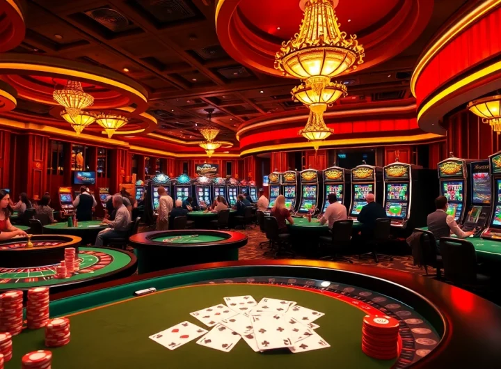 Experience the thrill of NH88 with exciting table games and vibrant slot machines in a luxury casino setting.