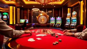 Xocdia88 players enjoying an engaging and thrilling xóc đĩa game at a vibrant casino table.