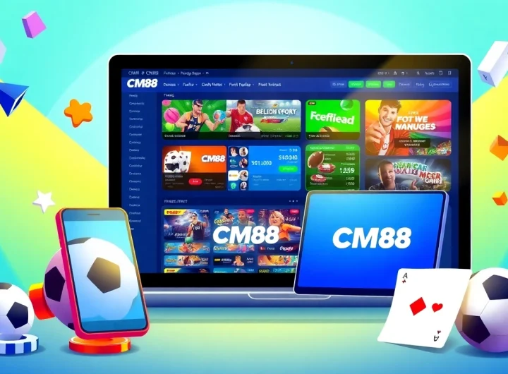Experience the excitement of cm 88 online gambling with a vibrant platform showcasing games and betting options.
