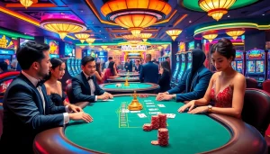 Players enjoy high-stakes poker at a luxury casino, highlighting the excitement of xin88.