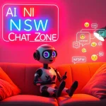 A lively interaction in an AI NSFW chat zone, showcasing a playful AI character engaged with a user.
