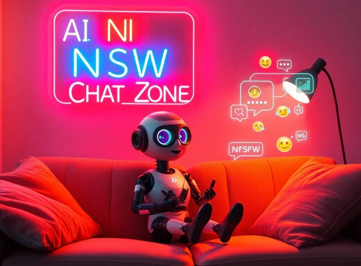 A lively interaction in an AI NSFW chat zone, showcasing a playful AI character engaged with a user.