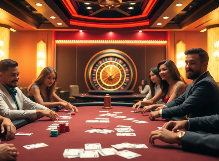 Experience the thrill of poker at 789club, featuring vibrant gaming tables and colorful chips.