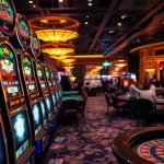 Experience thrilling slot action at no hu with elegant machines and vibrant casino ambiance.